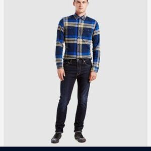 Levi's Men's Skinny Fit Stretch Dark Wash Deep Indigo Denim Jeans - 38x30